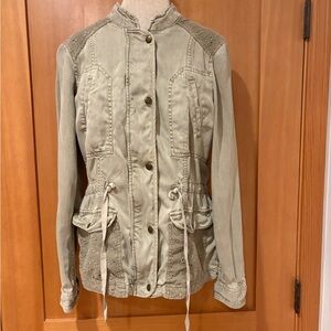 Max Jeans Sage Green Feminine Military Style Utility Jacket